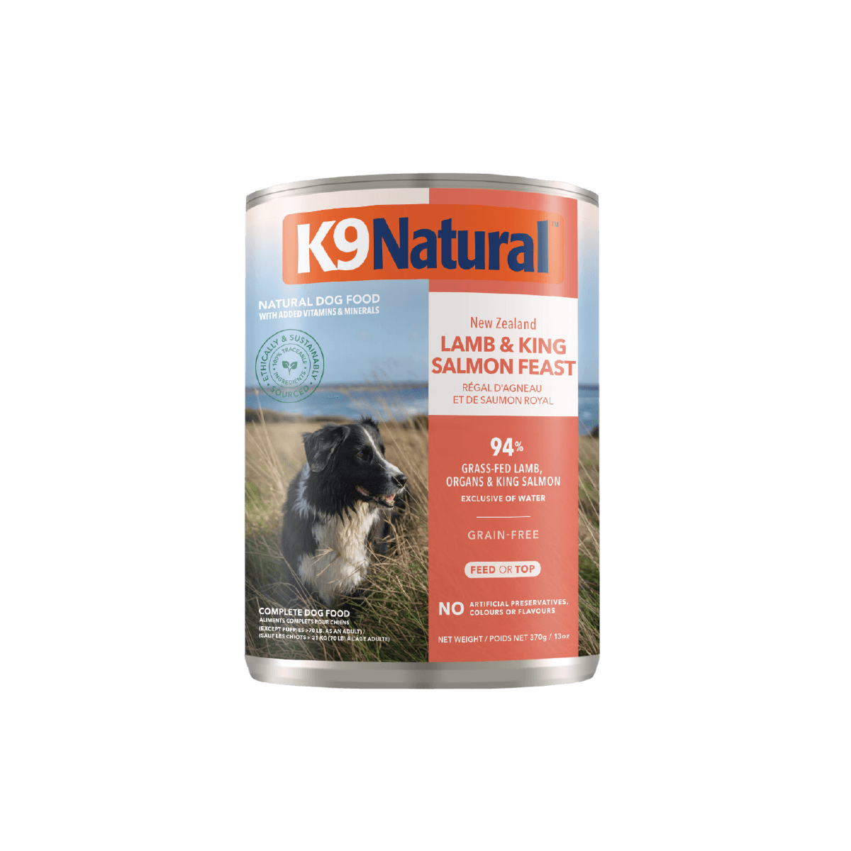 K9 Natural New Zealand Lamb & King Salmon All Lifestage Wet Dog Food Cans