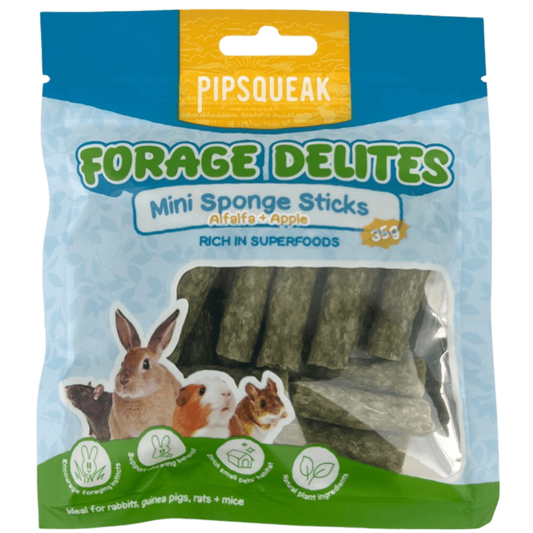 Forage Delites Mini Sponge Sticks Alfalfa Apple Small Pet Treat