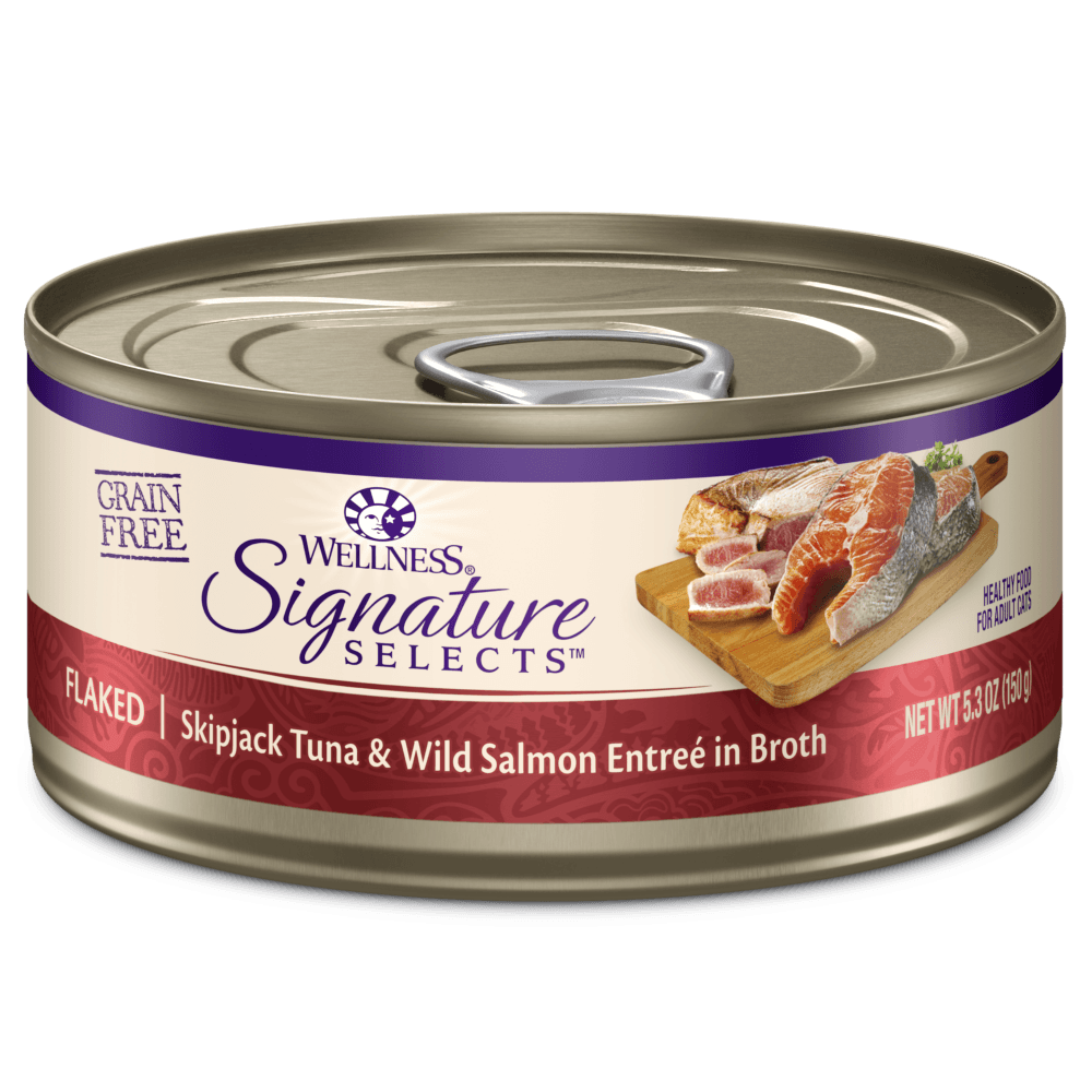 Wellness Signature Selects Flaked Tuna Salmon in Broth Wet Cat Food