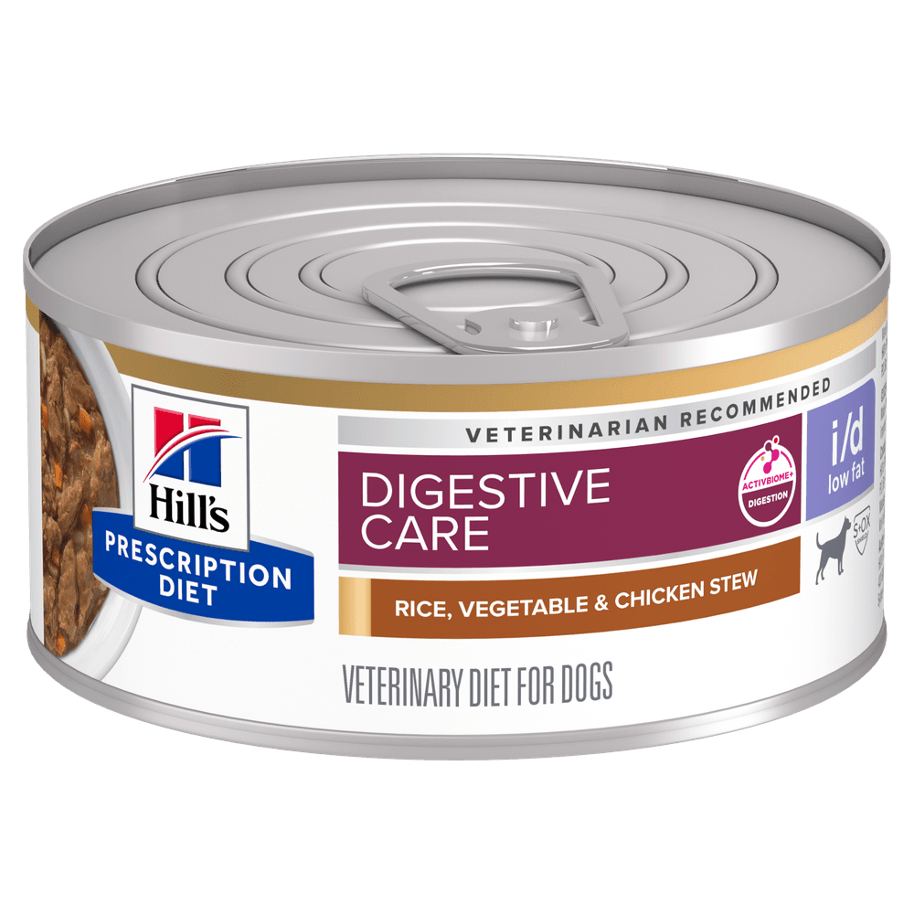 Hills Prescription Diet I/D Low Fat Digestive Care Chicken & Vege Stew Wet Dog Food Cans