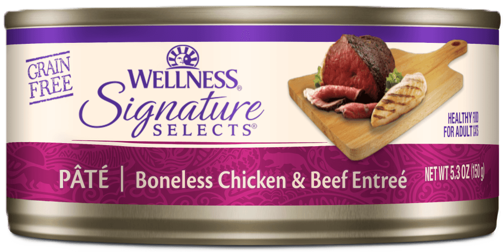 Wellness Signature Selects Pate Boneless Chicken and Beef Cat Wet Food