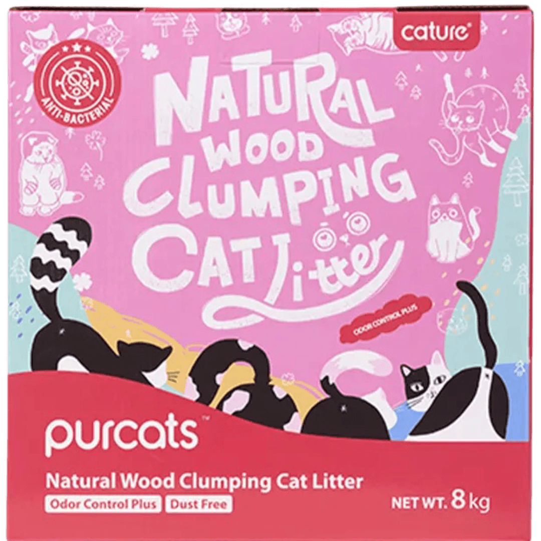 Cature Natural Wood Clumping Cat Litter Odour Control Plus Carbon Pellet