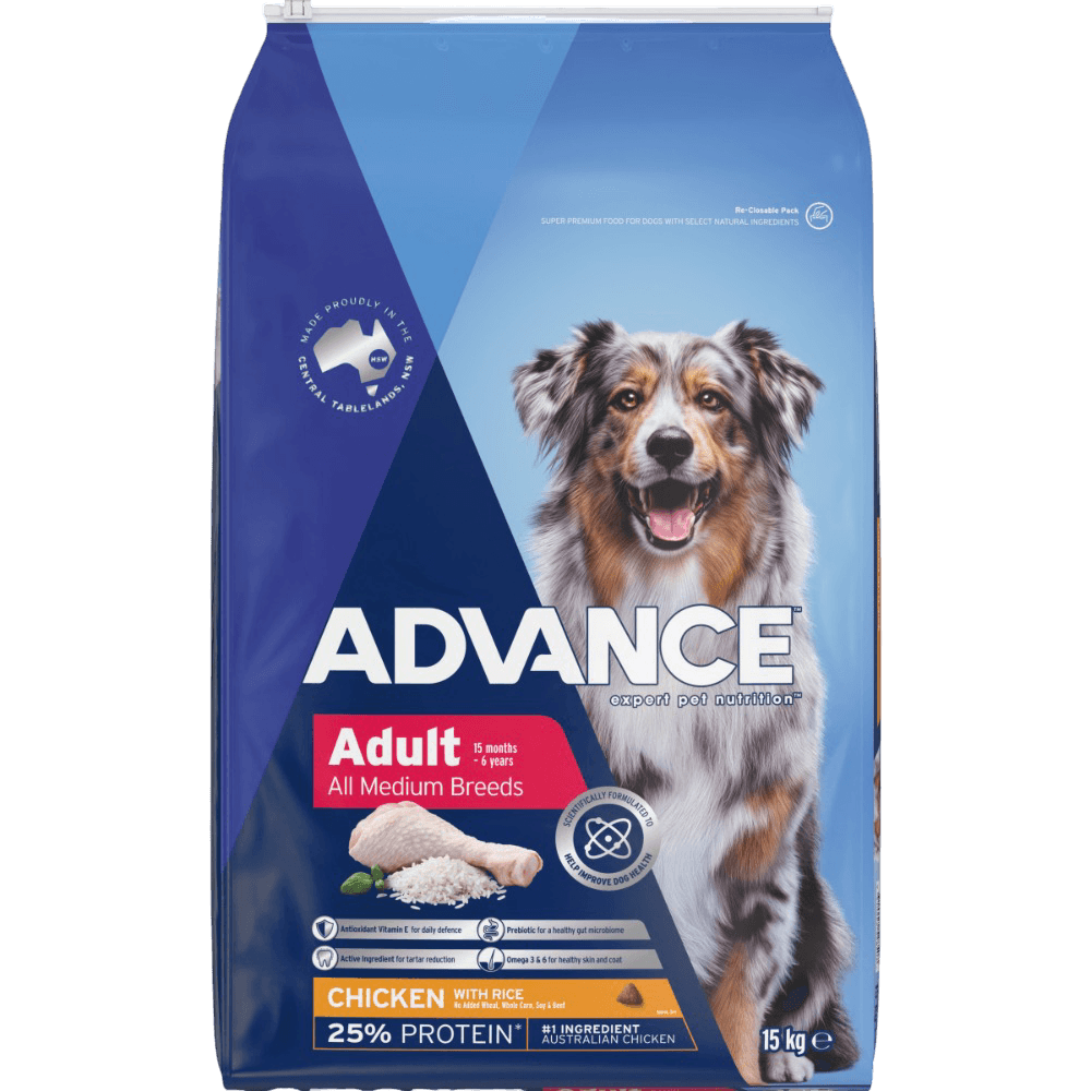 Advance Medium Adult Dry Dog Food Chicken With Rice