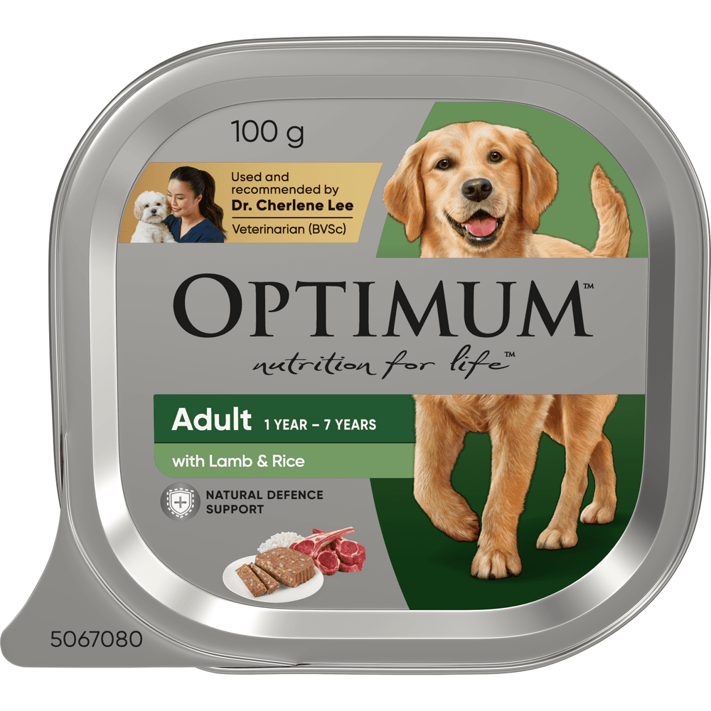 Optimum Lamb Rice Adult Dog Food Trays