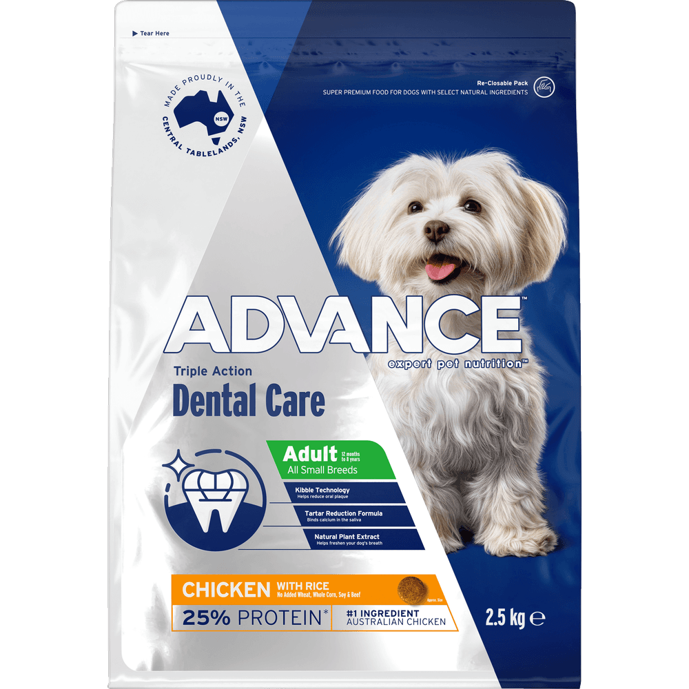 Advance Triple Action Dental Care Small Adult Dry Dog Food Chicken With Rice