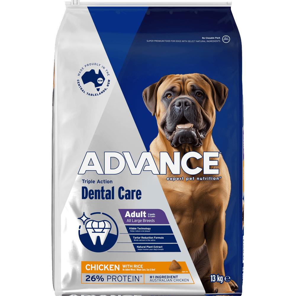 Advance Triple Action Dental Care Large Adult Dry Dog Food Chicken With Rice