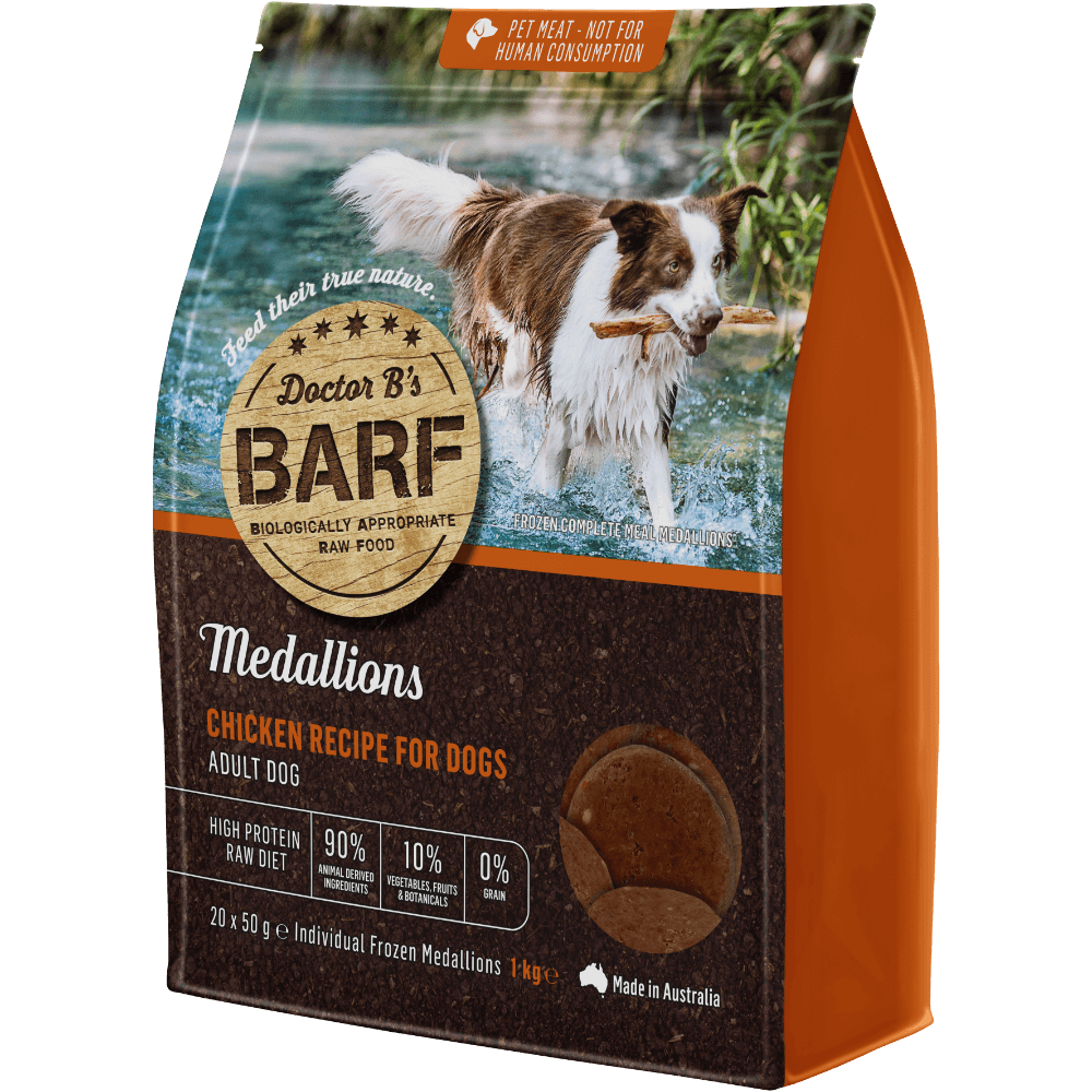 Medallions Chicken Frozen Raw Adult Dog Food