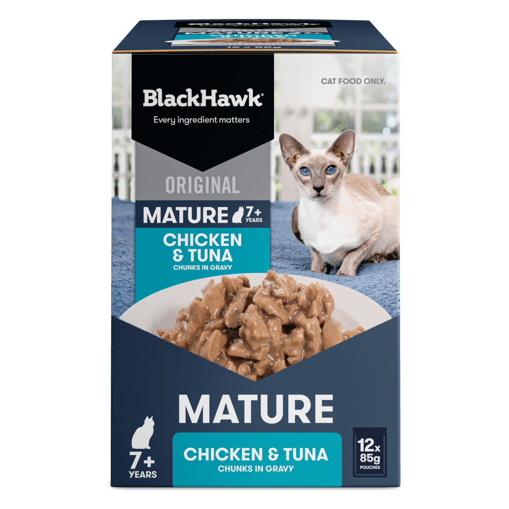 Wet Cat Food Mature Chicken And Tuna In Gravy Pouches