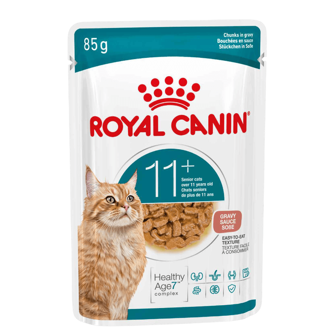 Ageing 11+ Gravy Adult Wet Cat Food Pouches