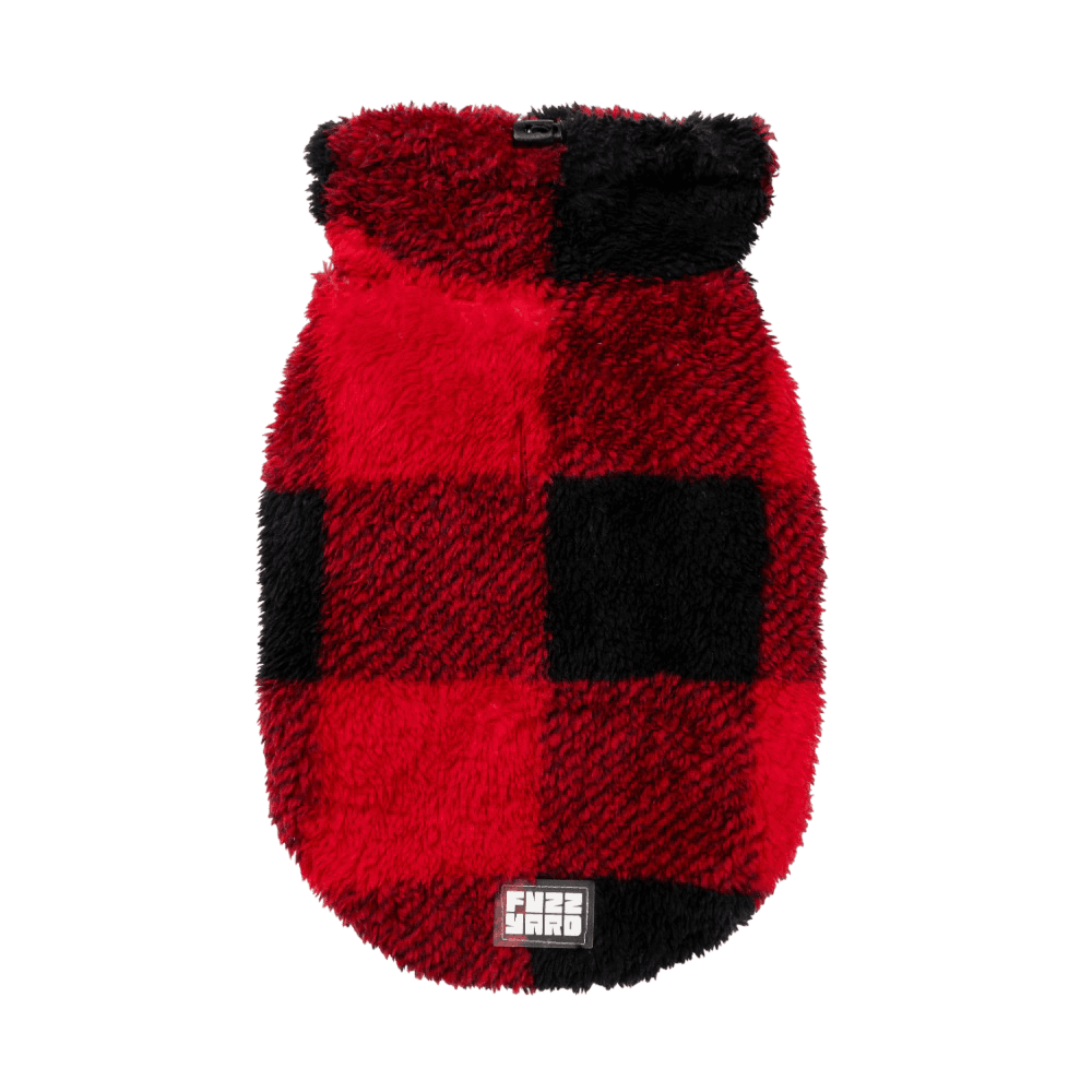 Checkered Teddy Dog Sweater in Red
