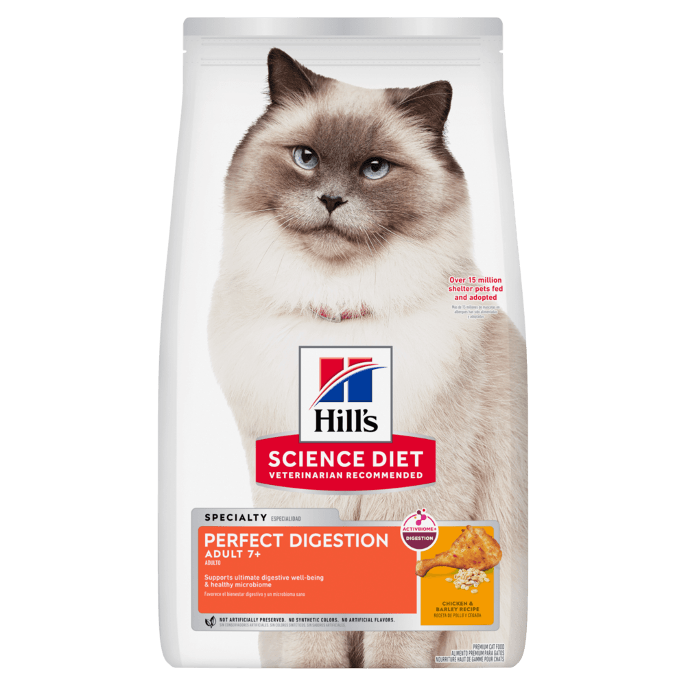 Adult 7 Plus Perfect Digestion Chicken & Barley Recipe Dry Cat Food