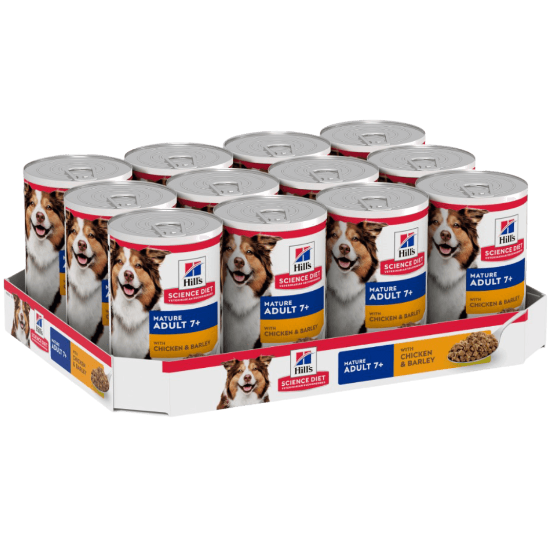 7 Plus Chicken & Barley Entree Senior Wet Dog Food Cans