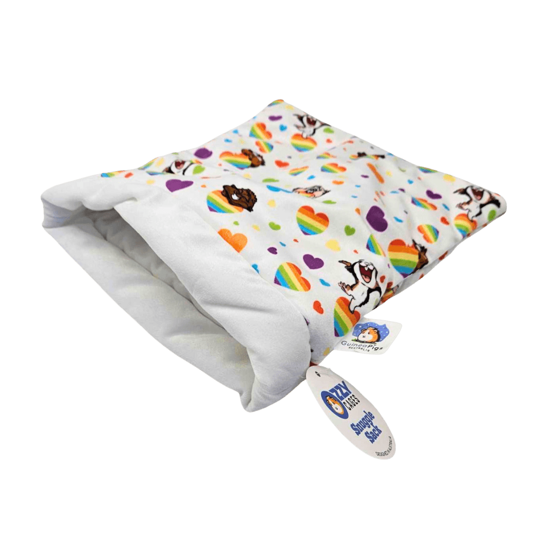 Snuggle Sack Rainbow Hearts Guinea Pig Soft Bed