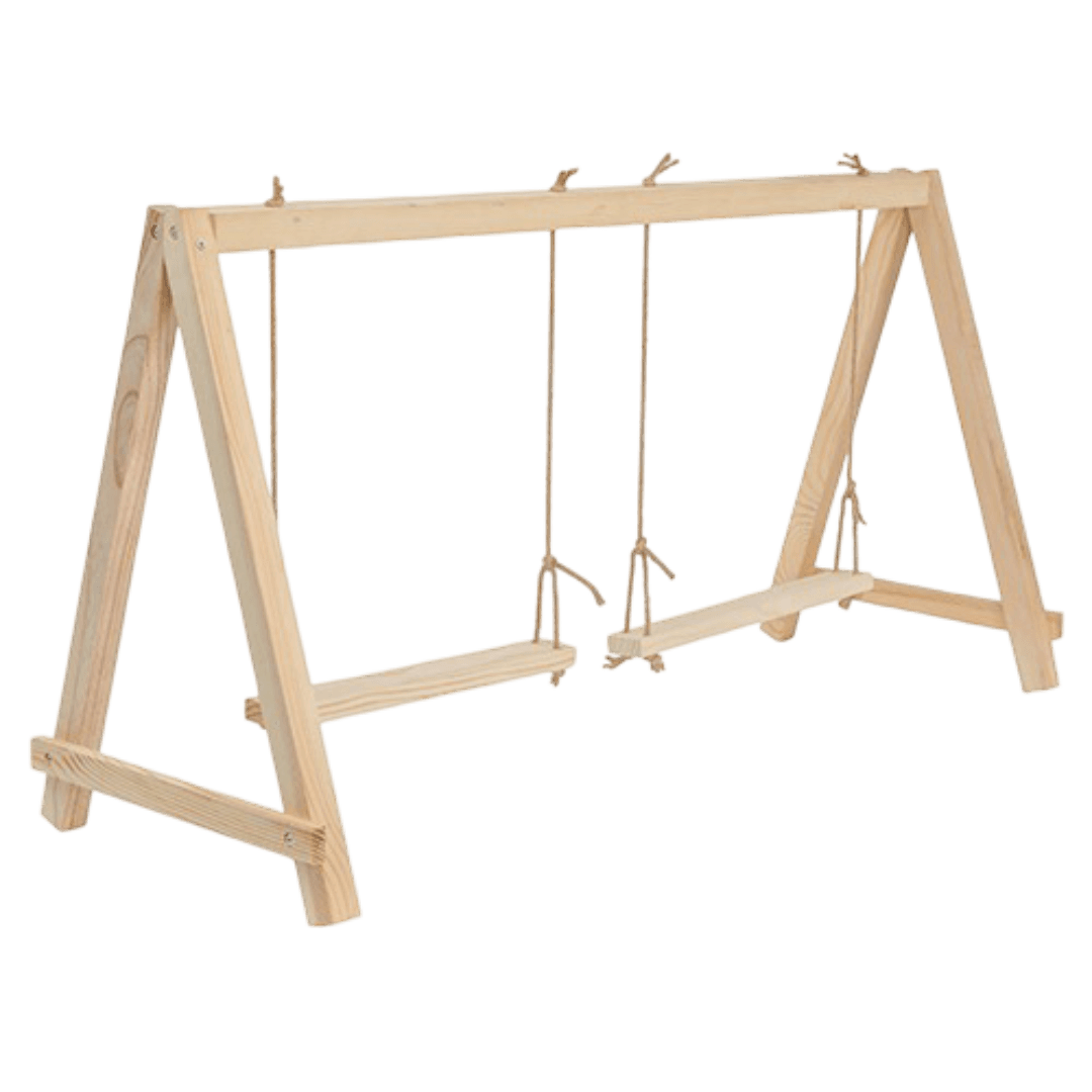 Chicken Playground Wooden Double Swing Bird Toy