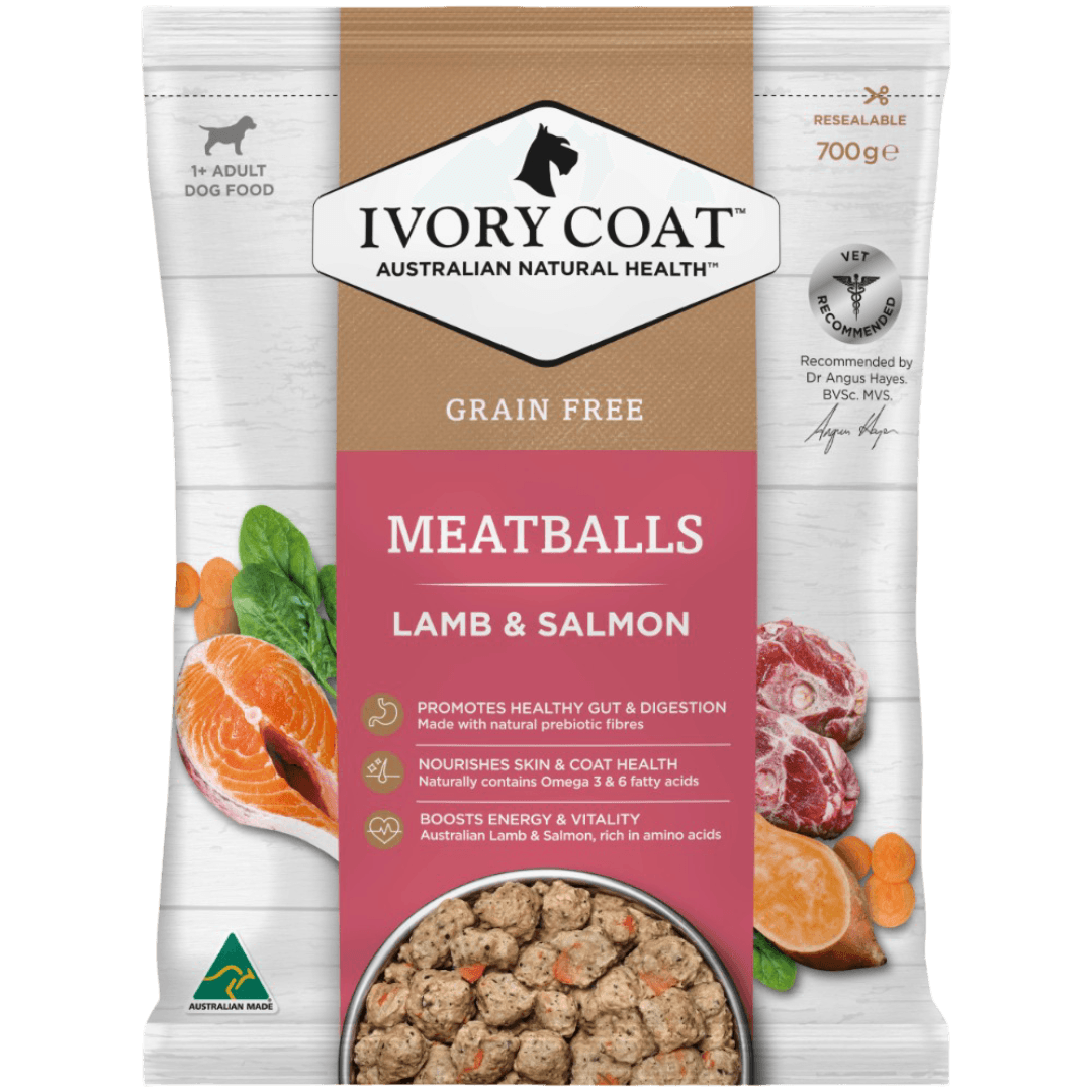 Grain Free Lamb Salmon Meatballs Frozen Dog Food
