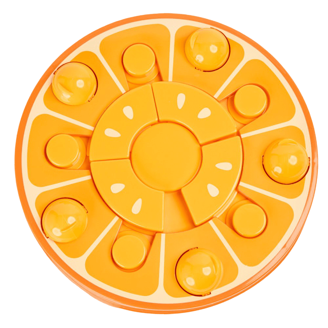 Interactive Treat Puzzle Activity Dog Toy Orange Fruit