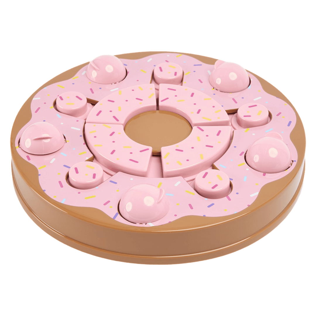 Interactive Treat Puzzle Activity Dog Toy Pink Donut