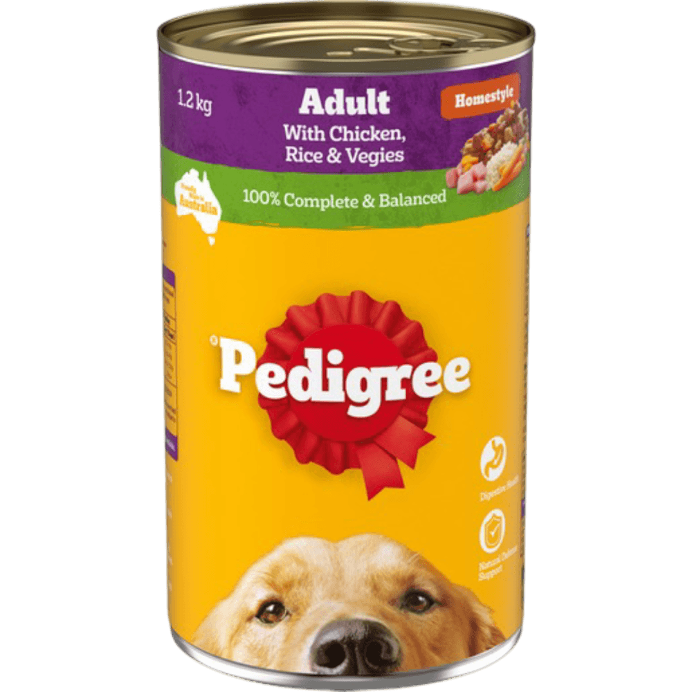 Pedigree Homestyle Chicken Rice and Vegies Adult Wet Dog Food Can