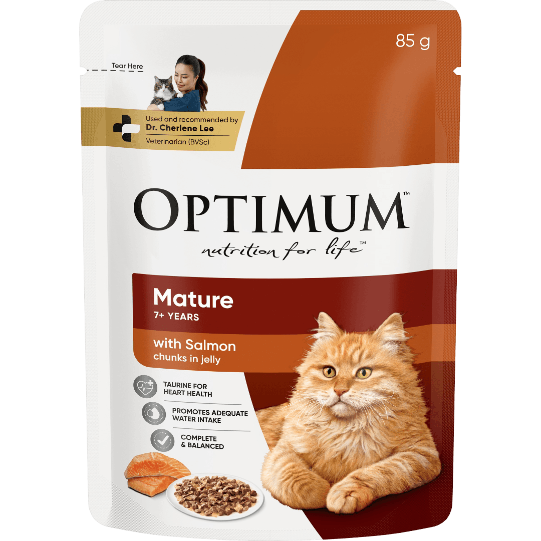Optimum Mature Wet Cat Food Salmon In Jelly Pouch
