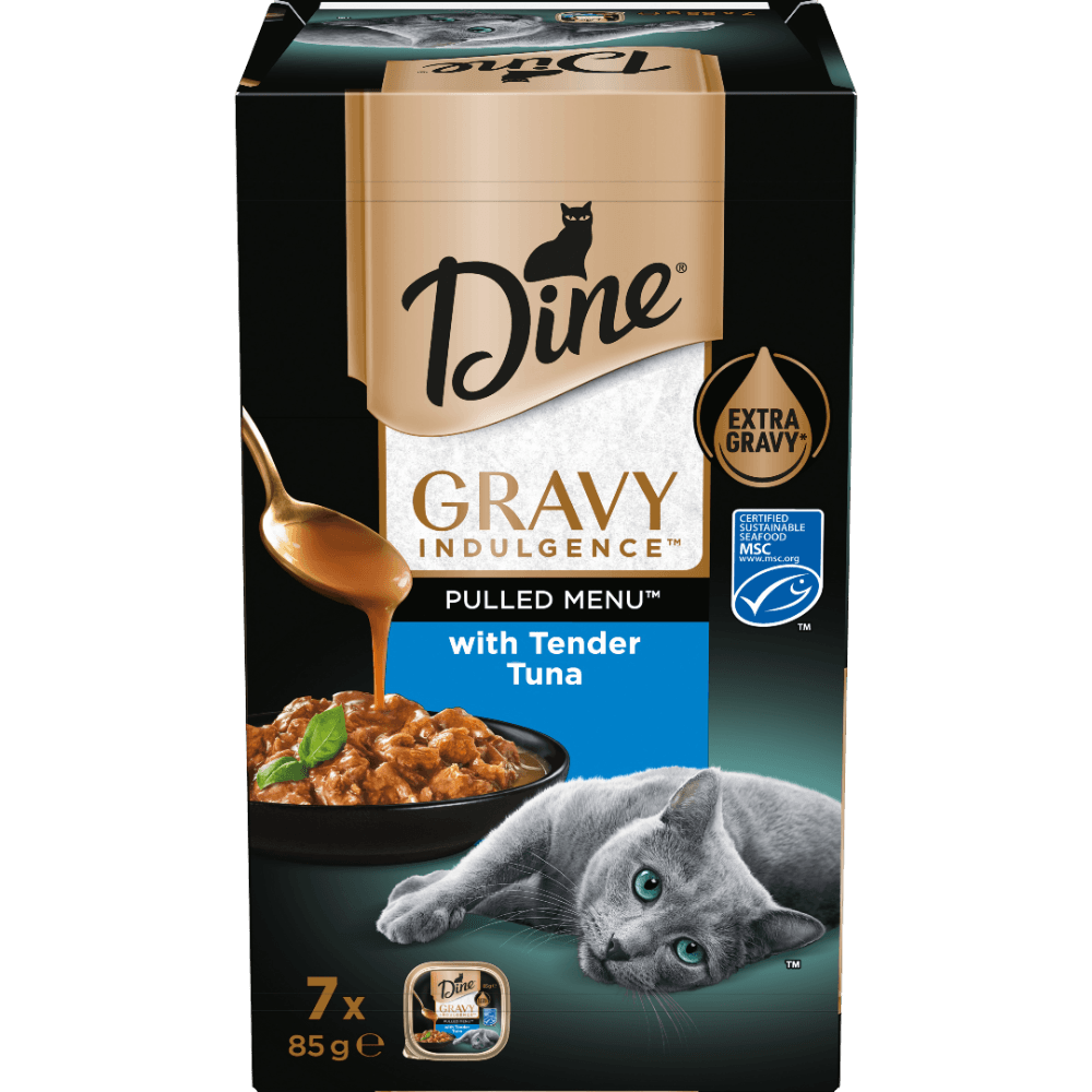 Gravy Indulgence Pulled Menu Tender Tuna Adult Wet Cat Food Tray