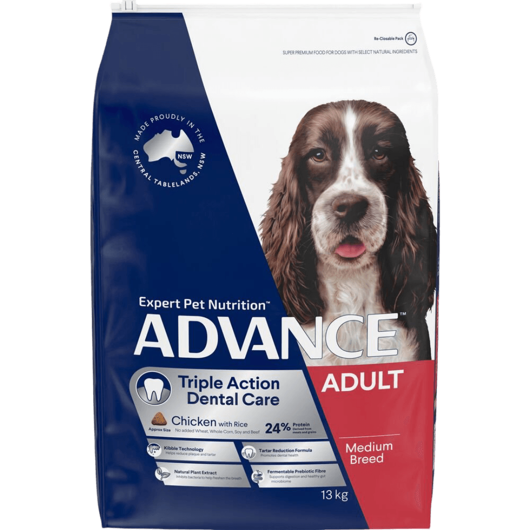 Triple Action Dental Care Medium Adult Dry Dog Food Chicken With Rice