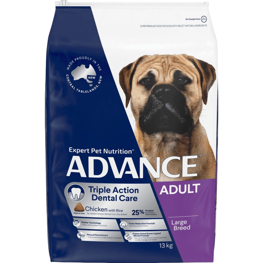 Triple Action Dental Care Large Adult Dry Dog Food Chicken With Rice