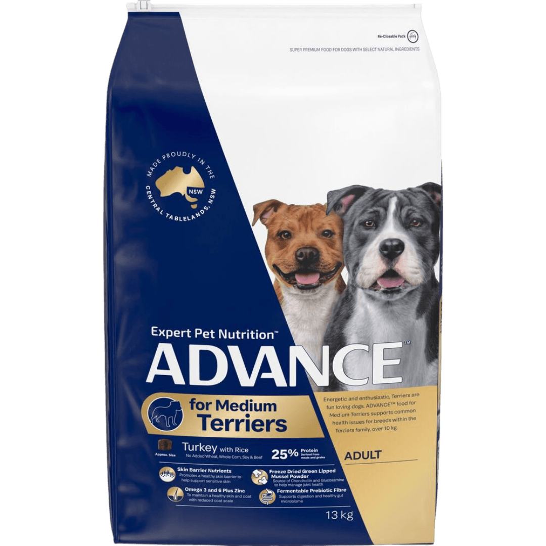 Medium Terriers Adult Dry Dog Food Turkey With Rice