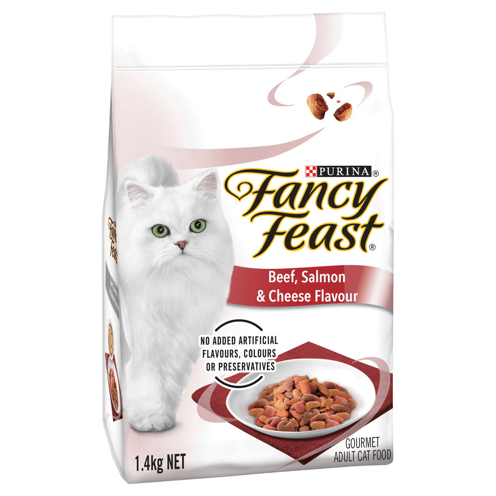Beef Salmon and Cheese Flavour Adult Dry Cat Food
