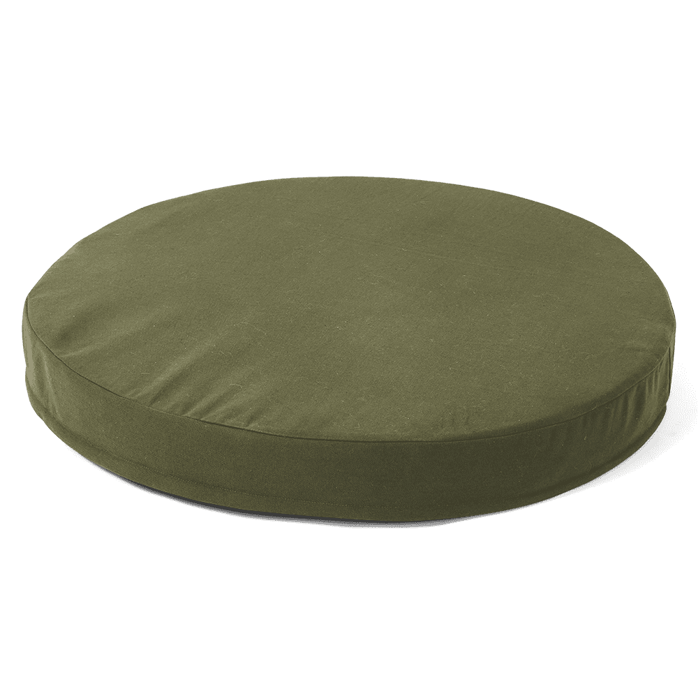 Round Pet Mattress Canvas Green