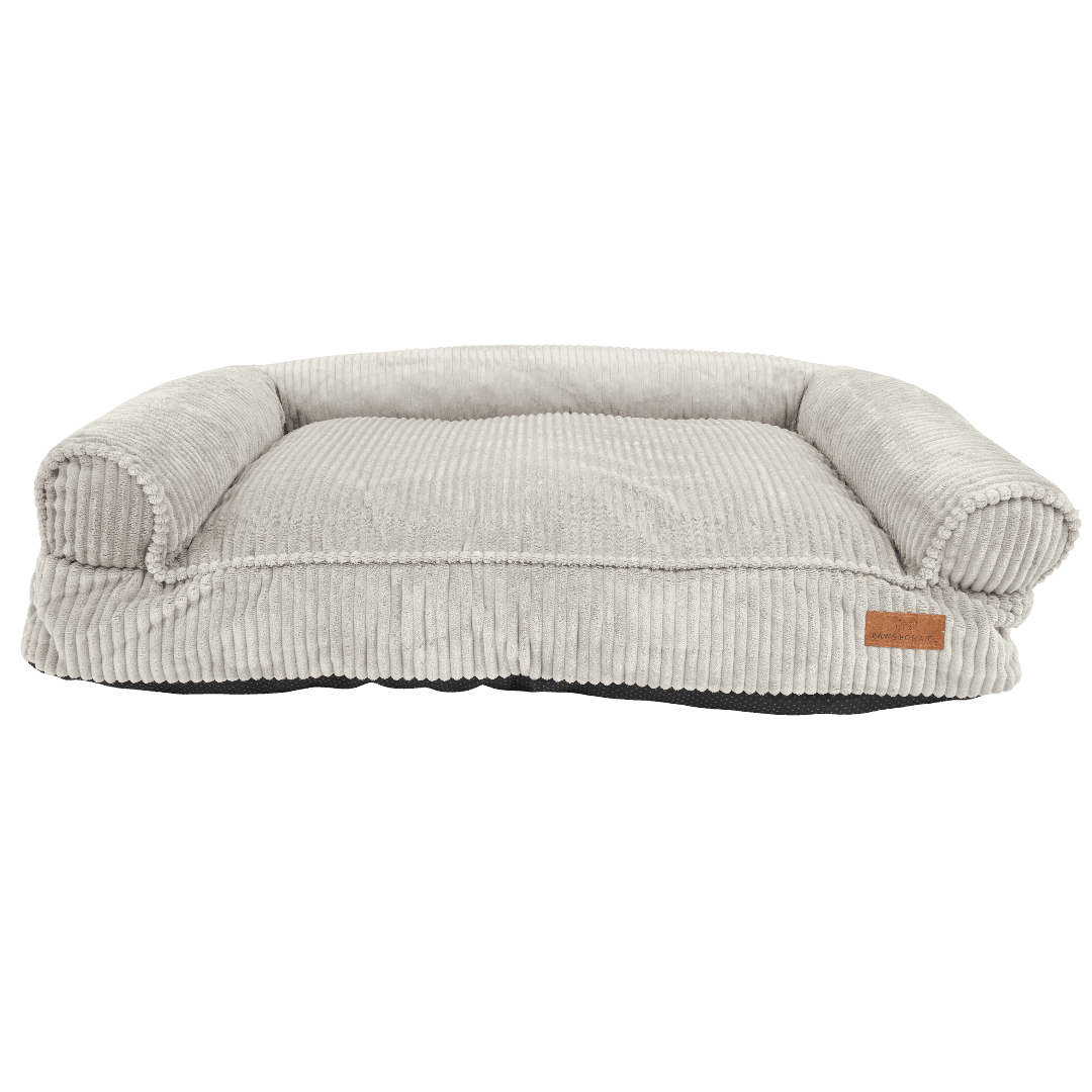 Plush Corduroy Rectangular Dog Bed Grey