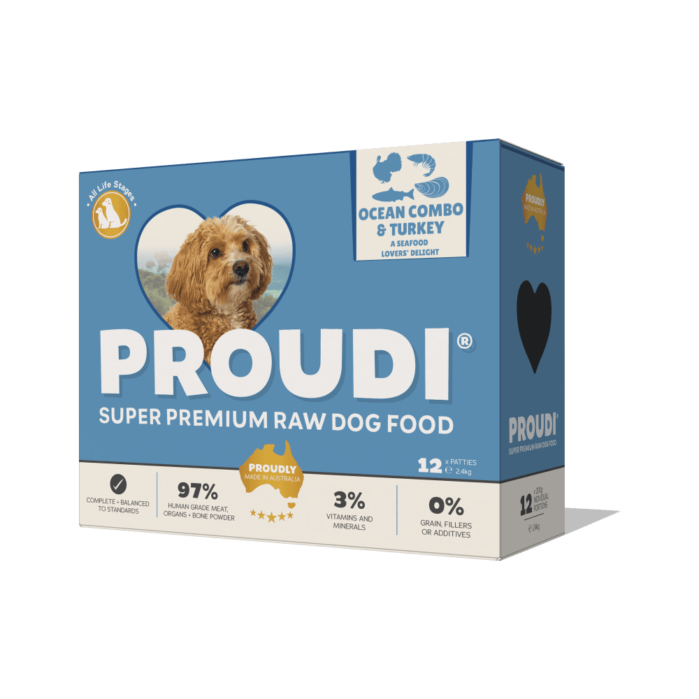 Proudi Premium Raw Ocean Combo and Turkey Frozen All Lifestages Dog Food