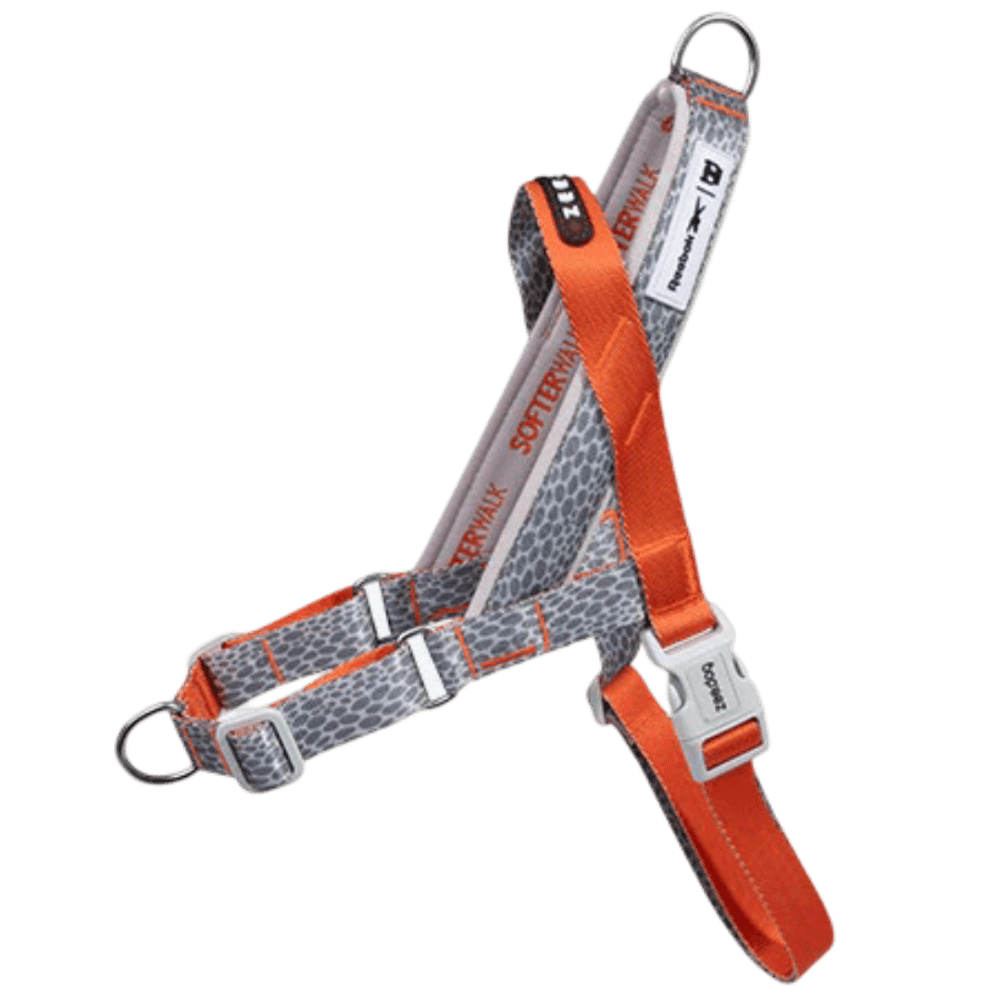 Reebok Suede Dog Walk Harness in Grey Orange