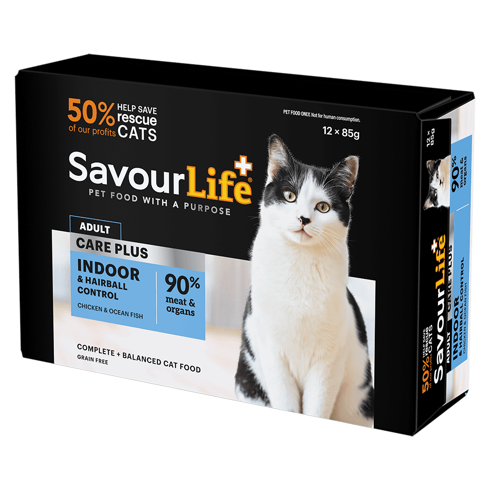 Savourlife indoor and Hairball Control Chicken and Ocean Fish Adult Wet Cat Food Can