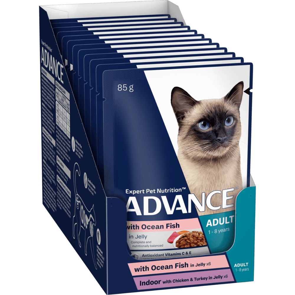 Adult Ocean Fish & Indoor Chicken And Turkey In Jelly Wet Cat Food Variety Pack