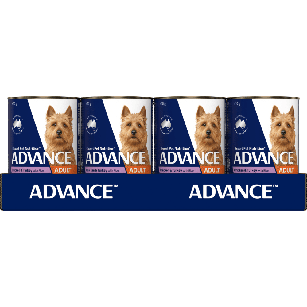 Adult Chicken, Turkey And Rice Wet Dog Food Cans