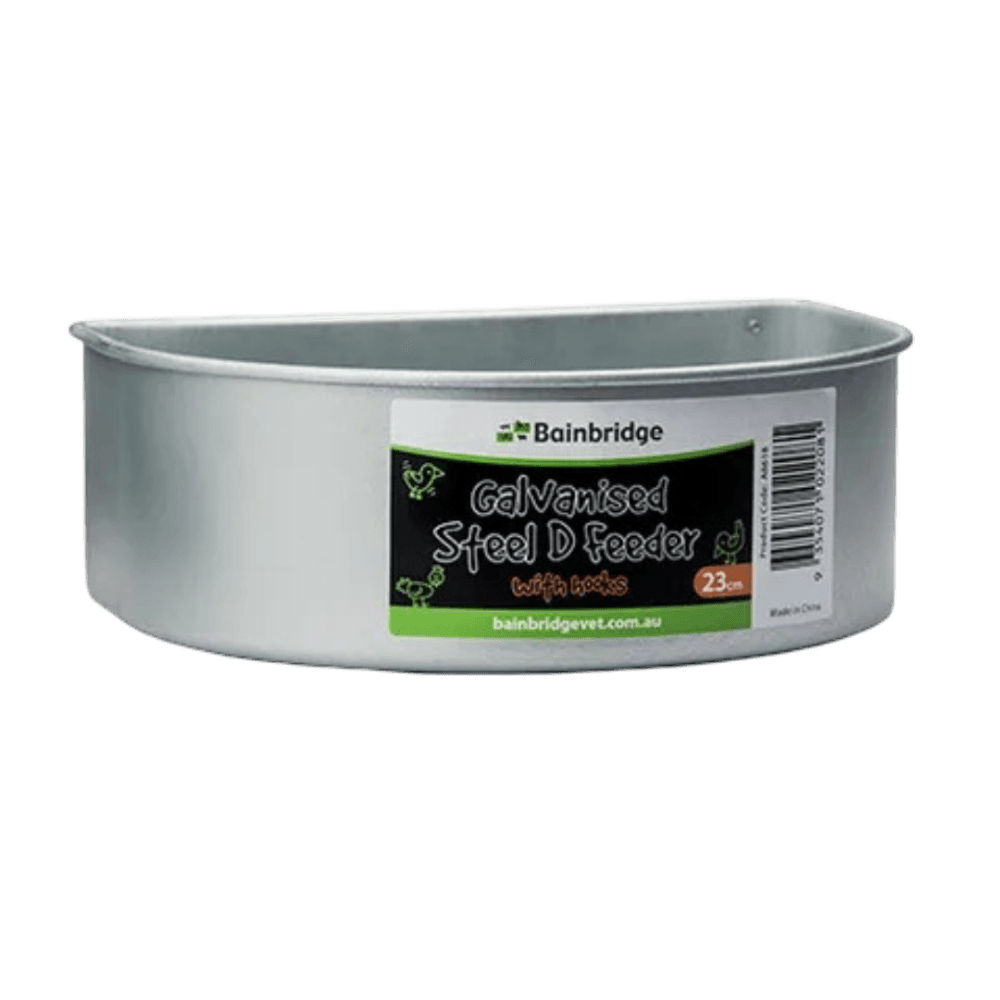 Galvanised D Feeder With Hooks For Birds