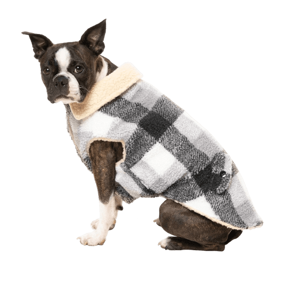 The Lumberjack Fleecy Dog Jacket in Grey