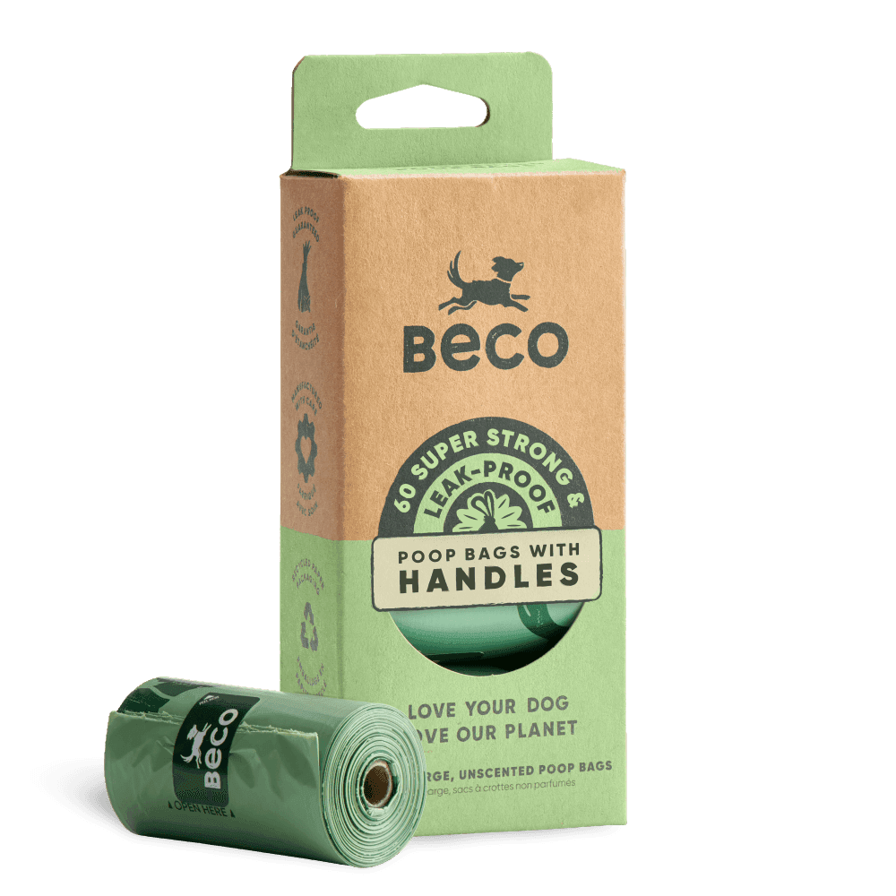 Unscented Poop Bags With Handles Dispenser Compatible 100% Recycled Plastic
