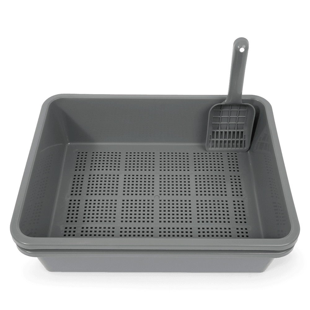 Cat Litter Trays 3 Piece Charcoal