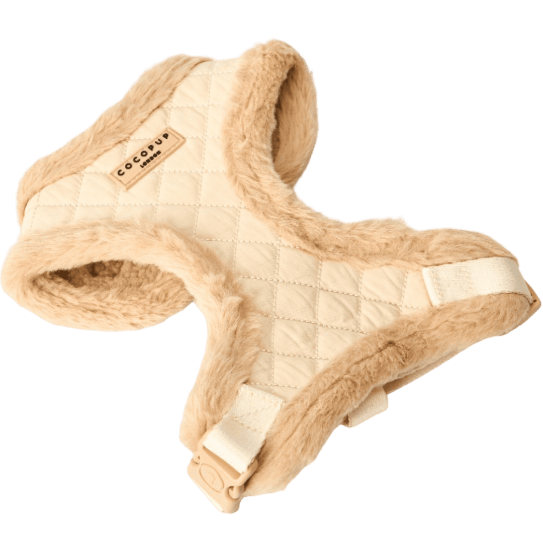 Adjustable Dog Harness in Quilted Cream