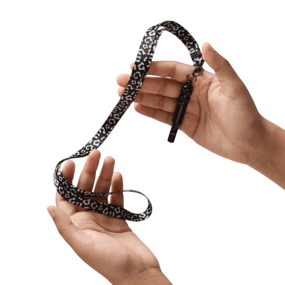 Lanyard And Dog Training Whistle Black Leopard