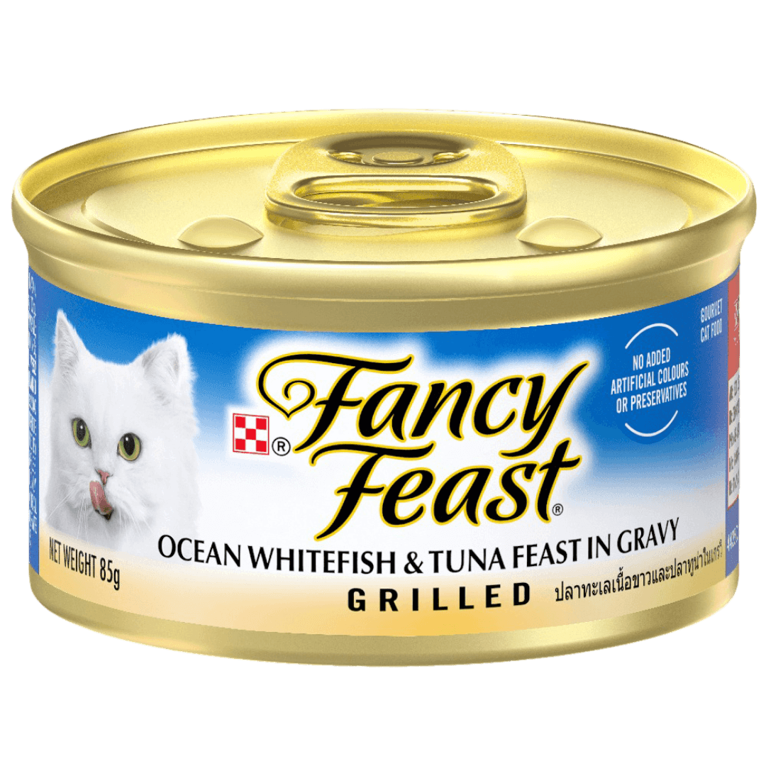 Adult Grilled Ocean Whitefish And Tuna Feast In Gravy Wet Cat Food
