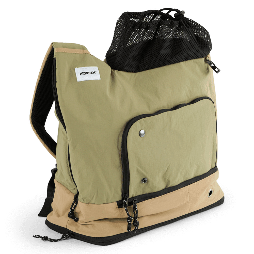 Shoulder Strap Pet Bag With Back Support Strap Sage