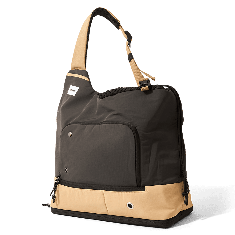 Shoulder Strap Pet Bag With Back Support Strap Black