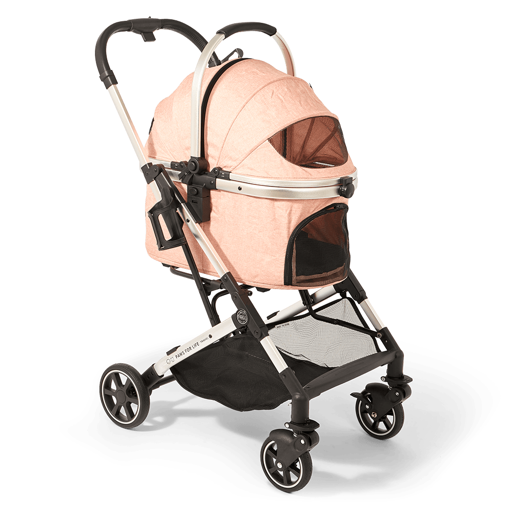 Large Foldable Pet Stroller Pink For Cats And Dogs