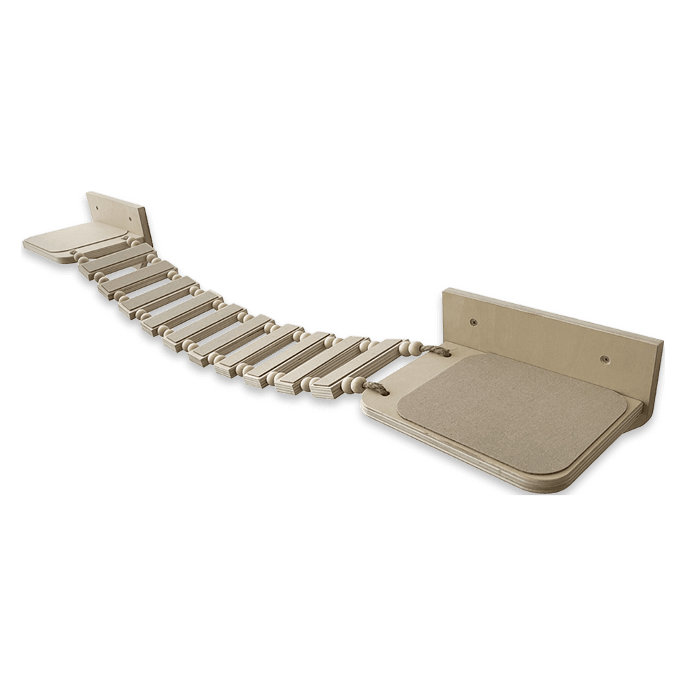 Wooden Wall Mounted Cat Bridge and Shelf