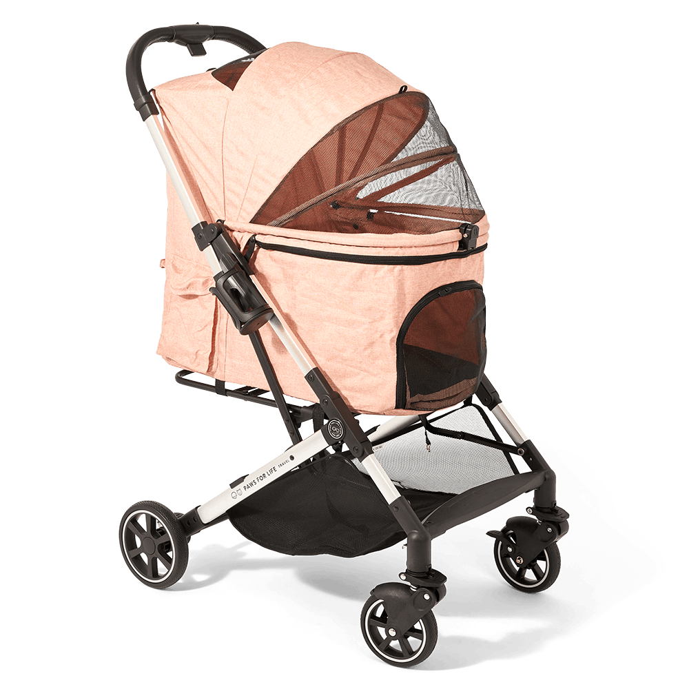 Foldable Pet Stroller Pink For Cats And Dogs