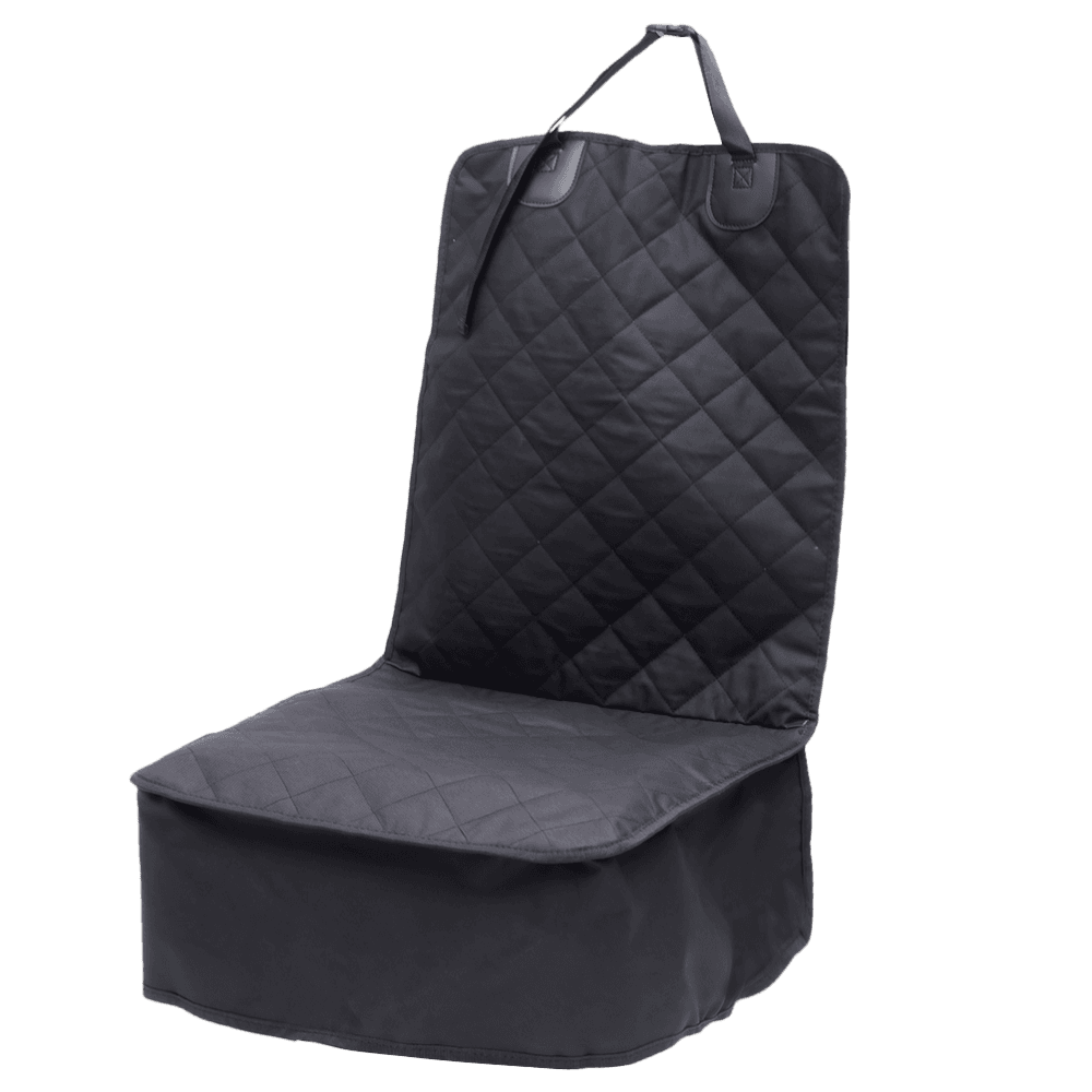 Front Car Seat Cover Dog Quilted Black
