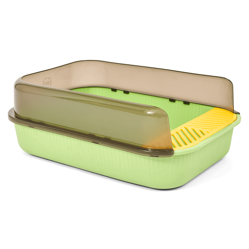 Semi Enclosed Cat Litter Box Light Green