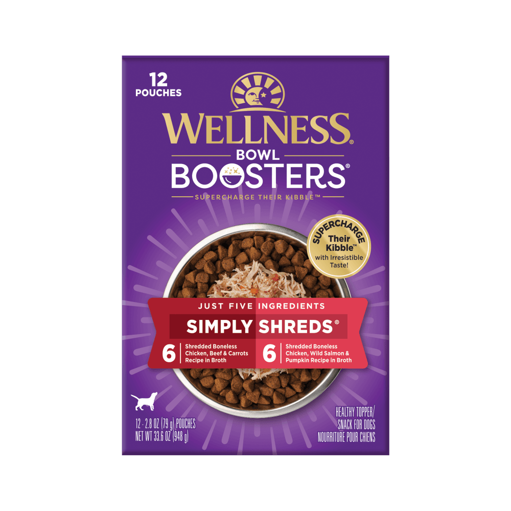 Wellness Bowl Boosters Topper Variety Pack Adult Wet Dog Food Pouches